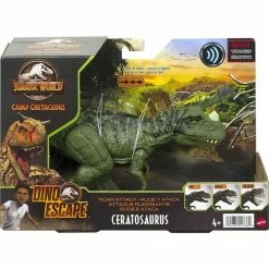 JURASSIC WORLD CAMP CRETACEOUS DINO ESCAPE ROAR ATTACK CERATOSAURUS