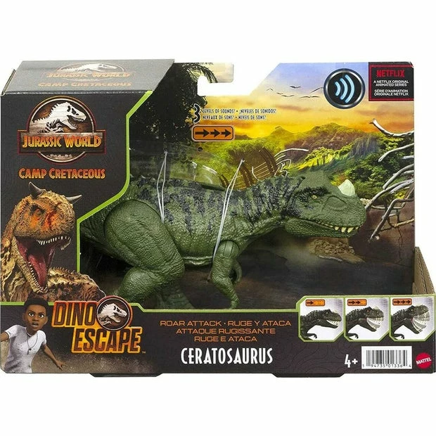 JURASSIC WORLD CAMP CRETACEOUS DINO ESCAPE ROAR ATTACK CERATOSAURUS 1 JURASSIC WORLD CAMP CRETACEOUS DINO ESCAPE ROAR ATTACK CERATOSAURUS