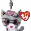 Ty BEANIE BOOS - CLIP KIKI GREY CAT