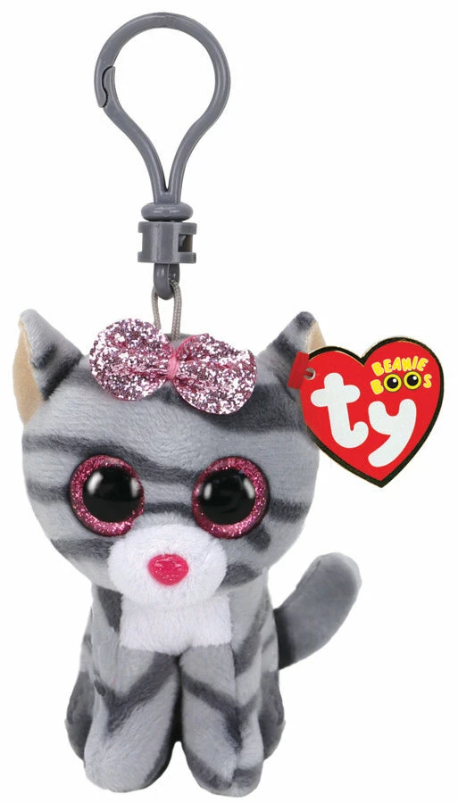 Ty BEANIE BOOS - CLIP KIKI GREY CAT 1 Ty BEANIE BOOS - CLIP KIKI GREY CAT