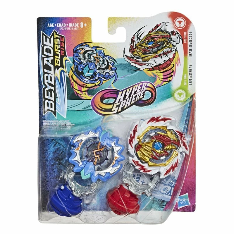 BEYBLADE BURST RISE HYPERSPHERE DUAL PACK LEFT ASTRO A5 & ERASE DEVOLOS D5