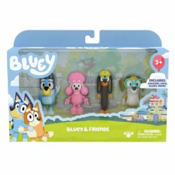 BLUEY FIGURINE 4 PACK SERIES 5 BLUEY & FRIENDS SNICKERS, COCO, BLUEY, HONEY