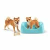 SCHLEICH SHIBA INU MOTHER AND PUPPY