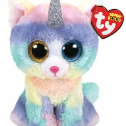 Ty BEANIE BOOS - REGULAR HEATHER CAT WITH HORN