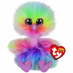 TY BEANIE BOOS ASHA THE PASTEL COLOURED OSTRICH MEDIUM